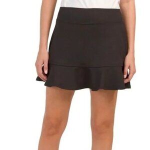 Tommy Bahama Women's Athletic Flounce Ruffle Hem Golf Skort in Black